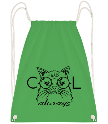 Cool Cat Always - Drawstring Backpack - Kelly green - Vorn