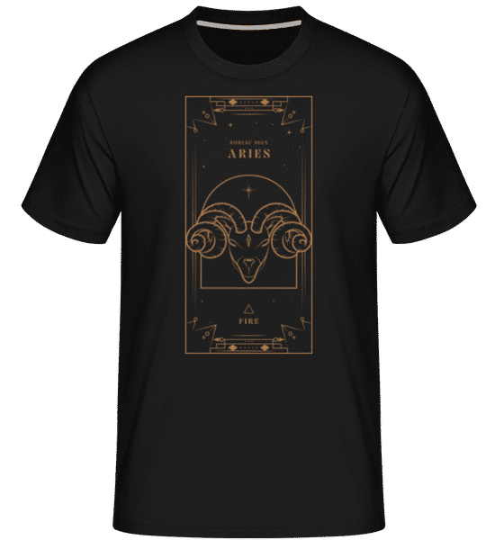 Aperçu: Art Deco Zodiac Sign Aries - T-Shirt Shirtinator homme - Noir - Devant