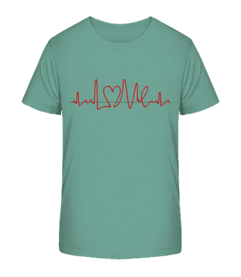 Fréquence Cardiaque - T-shirt bio Enfant Stanley Stella 2.0 - Bleu vert - Devant