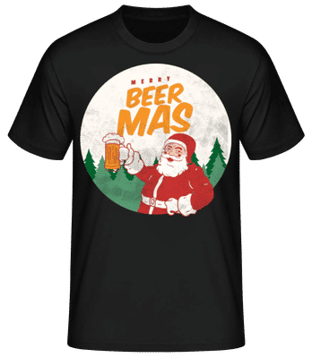 Merry Beermas - Männer Basic T-Shirt - Schwarz - Vorne