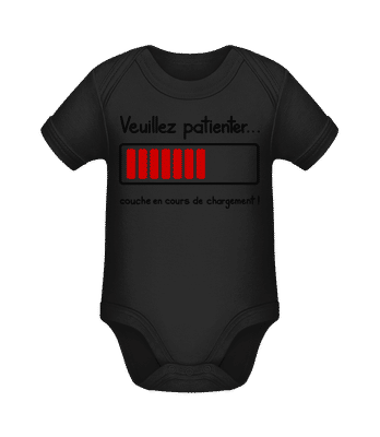 Couche En Cours De Chargement! - Body manches courtes bio - Noir - Devant