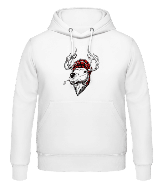 Aperçu: Renne De Noël - Sweat à capuche Homme - Blanc - Devant