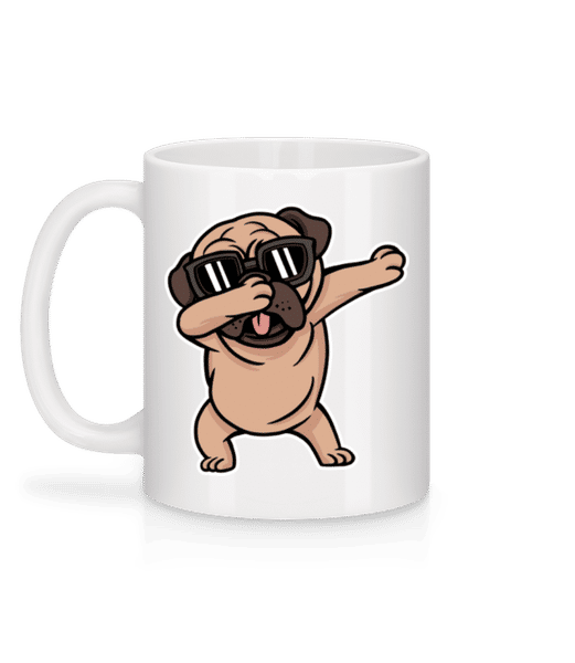 Aperçu: Pug Dabbing - Mug en céramique blanc - Blanc - Derrière