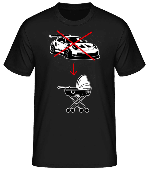 Porsche Vs poussette - T-shirt standard Homme - Noir - Devant