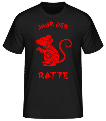 Chinesisches Zeichen Jahr Der Ratte - Männer Basic T-Shirt - Schwarz - Vorne