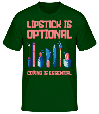 Lipstick Optional Coding Essential - Camiseta básica para hombre - Verde botella - delante