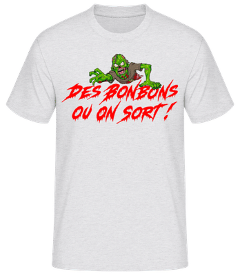 Des Bonbons Ou On Sort - T-shirt standard Homme - Gris chiné - Devant