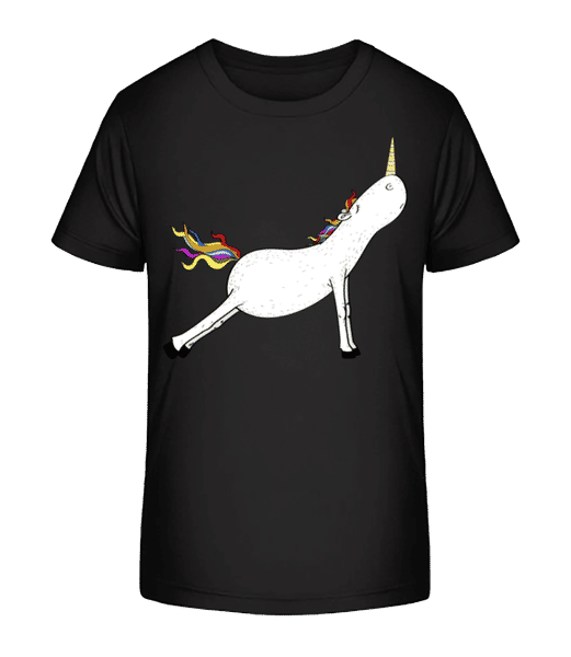Aperçu: Licorne De Yoga Tendue - T-shirt bio Enfant Stanley Stella 2.0 - Noir - Devant