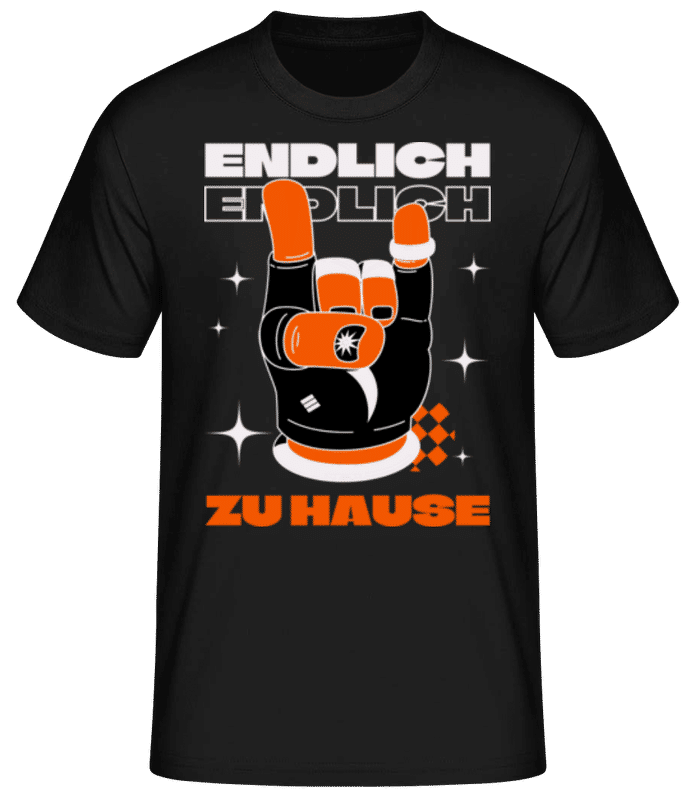 Vorschau: Endlich Zu Hause - Männer Basic T-Shirt - Schwarz - Vorne