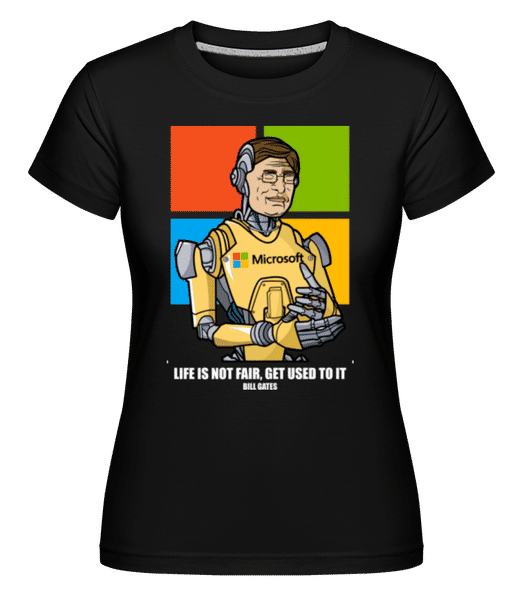 Aperçu: Bill Gates Robot Human -  T-shirt Shirtinator femme - Noir - Devant