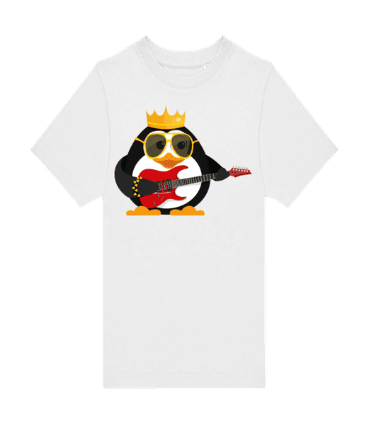 Preview: Penguin King Guitar - Kids B&C T-Shirt - White - Front