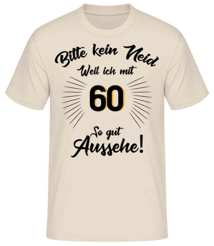 Vorschau: So Gut Aussehen Mit 60 - Männer Basic T-Shirt - Creme - Vorne