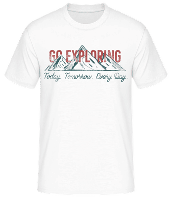 Go Exploring Mountains - T-shirt standard Homme - Blanc - Devant