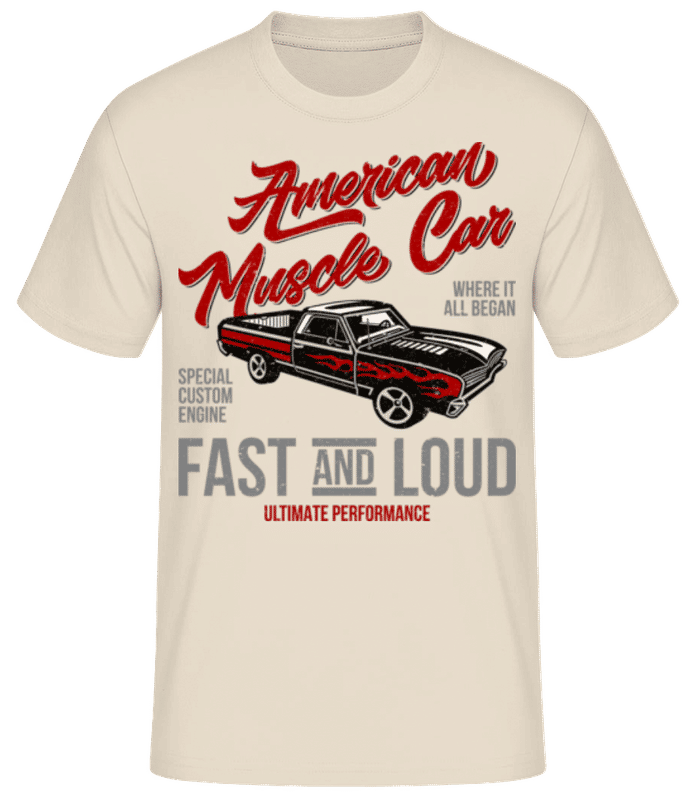 Preview: American Muscle Car - Men's Basic T-Shirt - Cream - Front