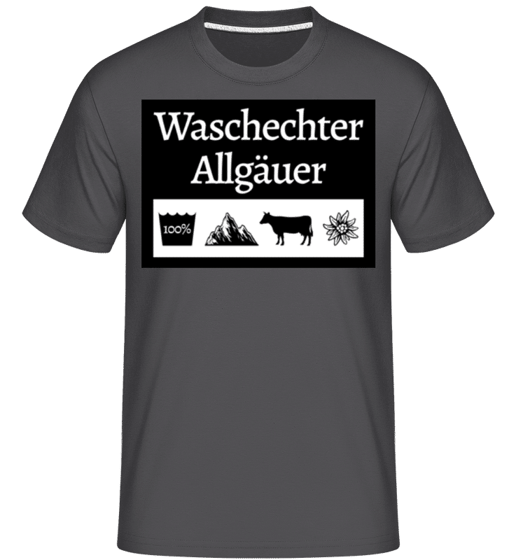 Vorschau: Waschechter Allgaeuer - Shirtinator Männer T-Shirt - Anthrazit - Vorne