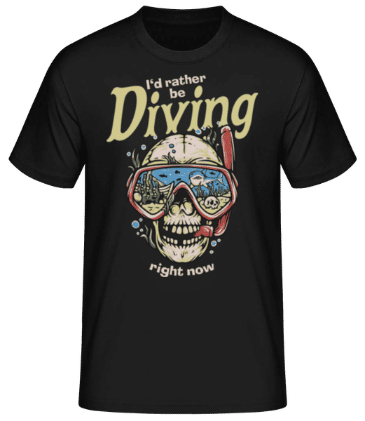 Aperçu: Rather Be Diving Right Now - T-shirt standard Homme - Noir - Devant