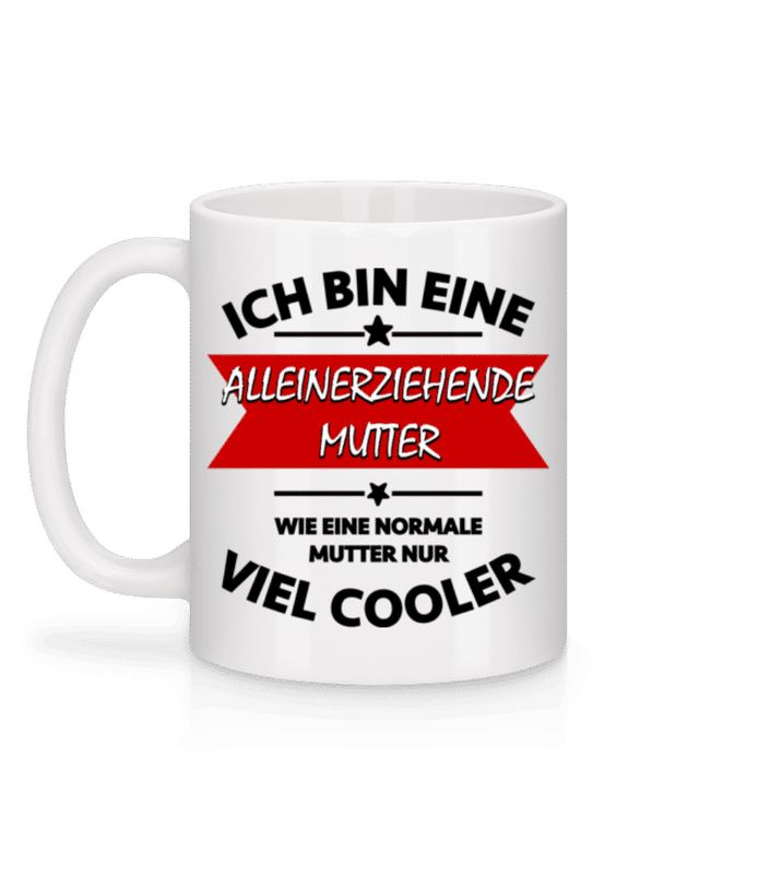 Vorschau: Alleinerziehende Mutter - Tasse - Weiß - Hinten