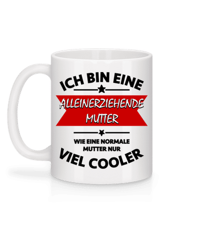 Alleinerziehende Mutter - Tasse - Weiß - Hinten