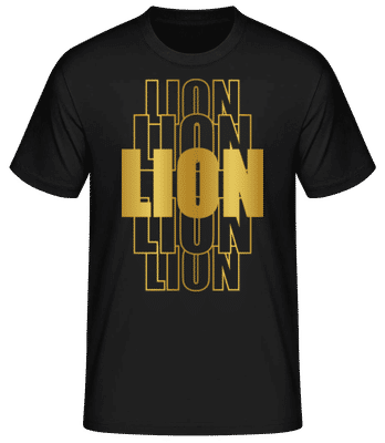 Écriture Doré Astrologique Lion - T-shirt standard Homme - Noir - Devant