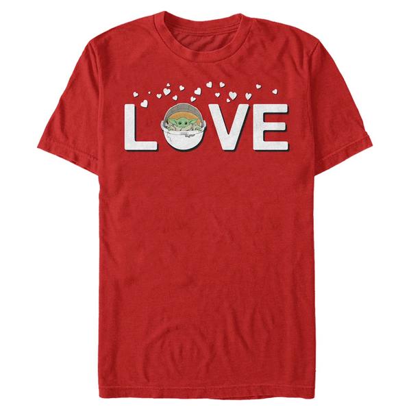 Aperçu: Star Wars - The Mandalorian - The Child Love With - Valentine's Day - Homme T-shirt - Rouge - Devant