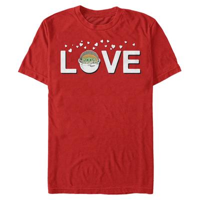 Star Wars - The Mandalorian - The Child Love With - Valentine's Day - Homme T-shirt - Rouge - Devant