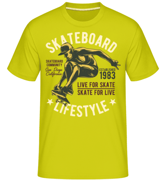 Preview: Skateboard Lifestyle -  Shirtinator Men's T-Shirt - Lime - Front