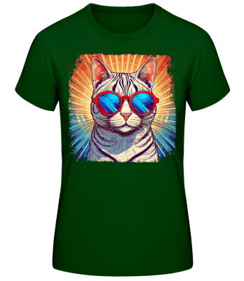 Bengal Cat Hippie Look - Women's Basic T-Shirt - Bottle green - Front