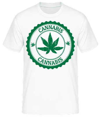 Cannabis Logo - Men's Basic T-Shirt - White - Front