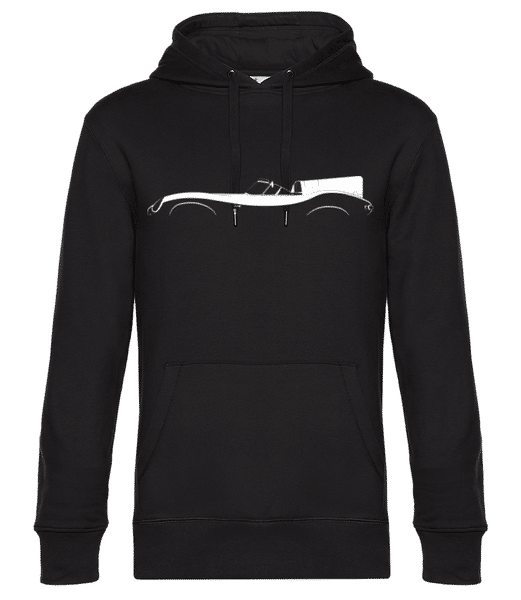 Aperçu: 'Jaguar D-Type' Silhouette - Sweat à capuche premium Unisexe - Noir - Devant