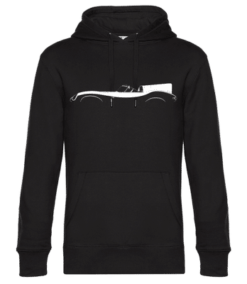 'Jaguar D-Type' Silhouette - Sweat à capuche premium Unisexe - Noir - Devant