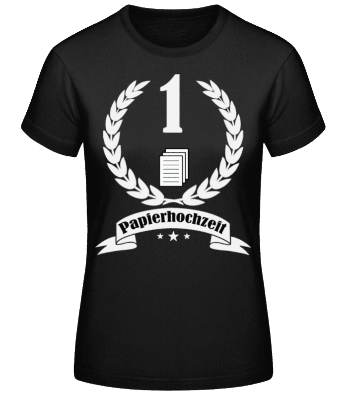 Vorschau: Papierhochzeit - Frauen Basic T-Shirt - Schwarz - Vorne