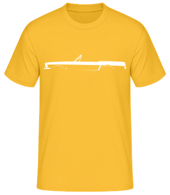 'Mustang Convertible 1964' Silhouette - Männer Basic T-Shirt - Goldgelb - Vorne