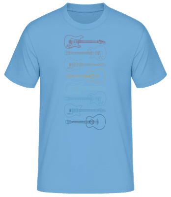  Guitares - T-shirt standard Homme - Bleu clair - Devant