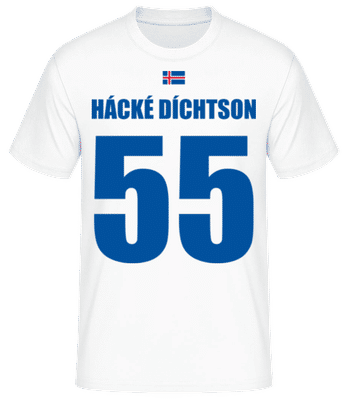 Island Fußball Trikot Hácké Díchtson - Männer Basic T-Shirt - Weiß - Vorne