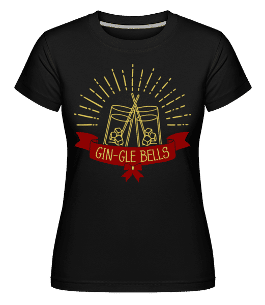 Aperçu: Gin-gle Bells -  T-shirt Shirtinator femme - Noir - Devant