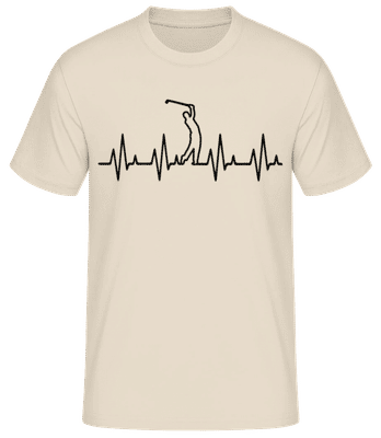 Golf Herzschlag - Männer Basic T-Shirt - Creme - Vorne