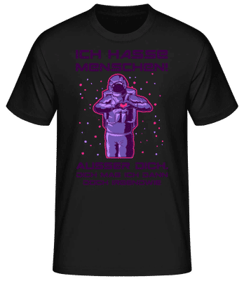 Ich Hasse Menschen - Männer Basic T-Shirt - Schwarz - Vorne