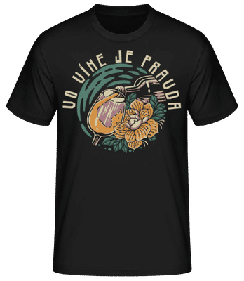 Vo Víne Je Pravda - Pánske basic tričko - Čierna - Predné