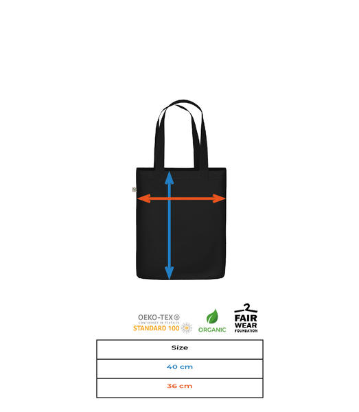 'Zündapp RS 50 Super' Silhouette - Sac en toile bio - Tableau des tailles