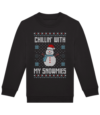 Chillin With My Snowmies - Kinder Standard Pullover - Schwarz - Vorne