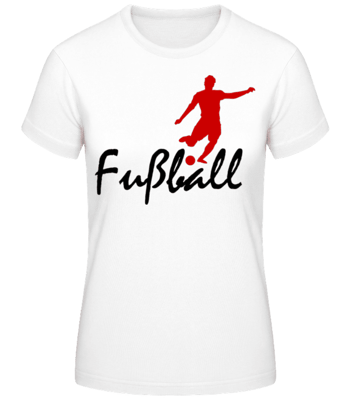 Vorschau: Fußball Rot Schwarz - Frauen T-Shirt B&C - Weiß - Vorne