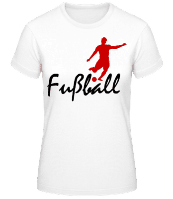 Fußball Rot Schwarz - Frauen T-Shirt B&C - Weiß - Vorne