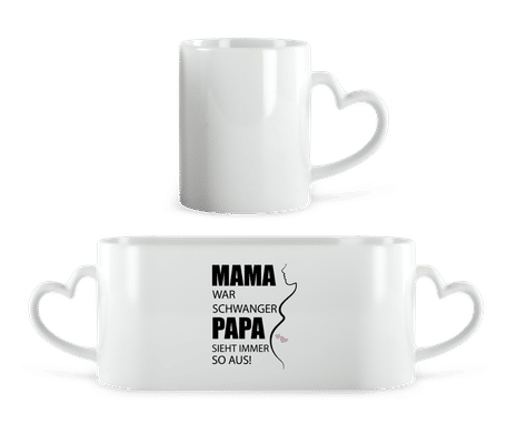 Mama War Schwanger - Herztasse - Weiß - Vorne