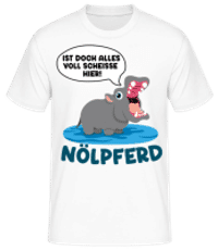 Nölpferd - Männer Basic T-Shirt - Weiß - Vorne