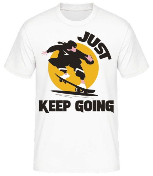 Vorschau: Just Keep Going - Männer Basic T-Shirt - Weiß - Vorne