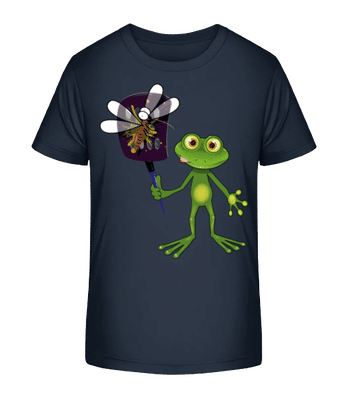 Grenouille Avec Une Tapette À Mouche - T-shirt bio Enfant Stanley Stella 2.0 - Bleu marine - Devant