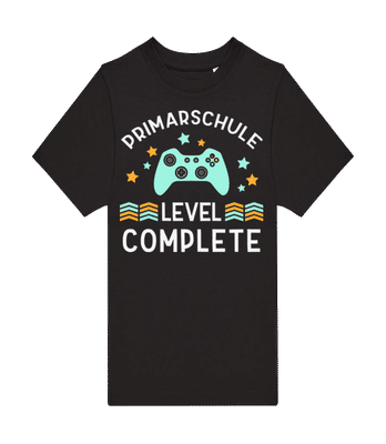 Primarschule Level Complete - Kinder T-Shirt B&C - Schwarz - Vorne
