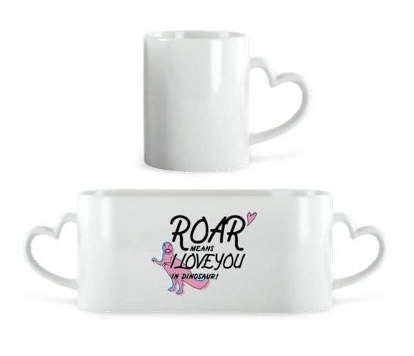 Aperçu: Roar I Love You - Tasse en forme de coeur - Blanc - Devant