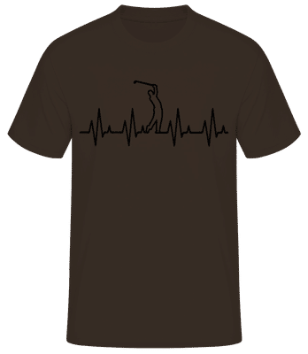 Rythme cardiaque de golf - T-shirt standard Homme - Marron - Devant