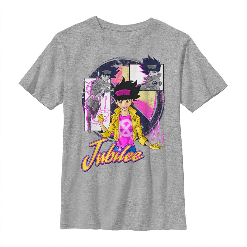 Vista previa: Marvel - Jubilee Panels - Niños Camiseta - Gris moteado - delante